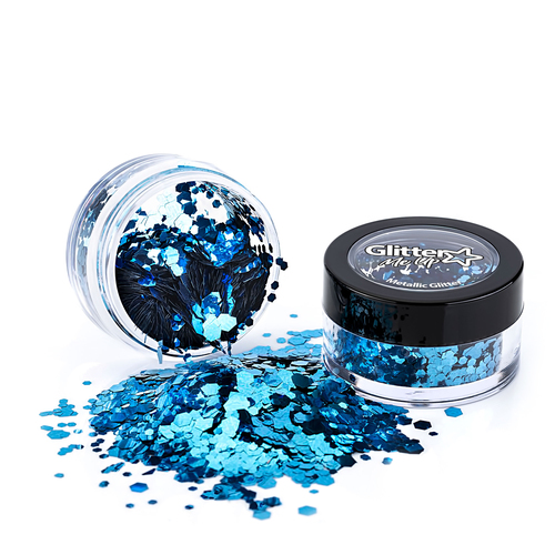 Metallic Chunky Glitter Pot - Metallic Blue