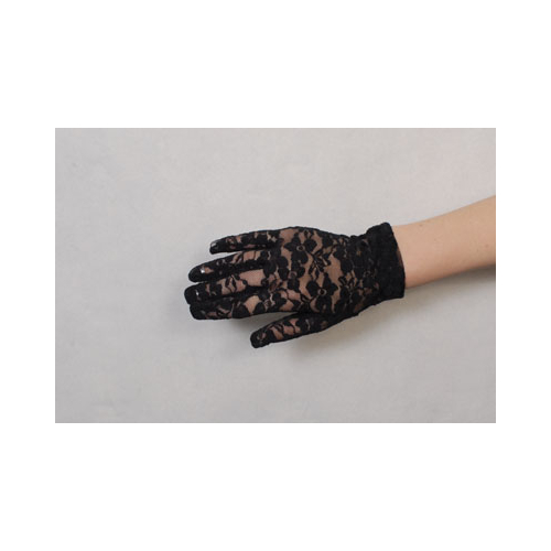 BLK LACE SHORT GLOVE 3PK
