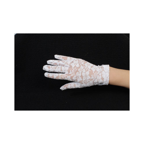 WHT LACE SHORT GLOVE 3PK