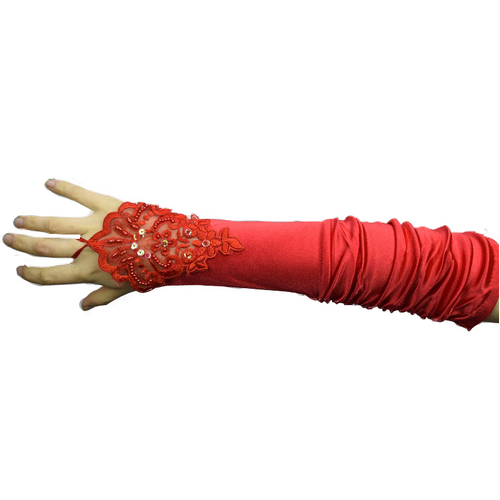  RED SATIN FINGERLES LACE