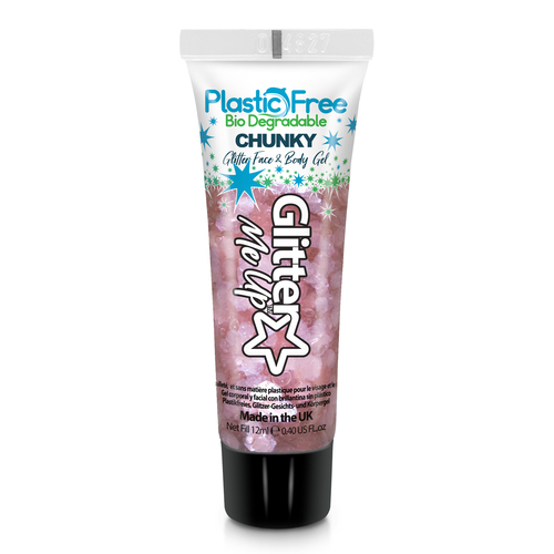 Plastic Free Chunky Glitter Gels - 12ml - Bio Degradable - Rose