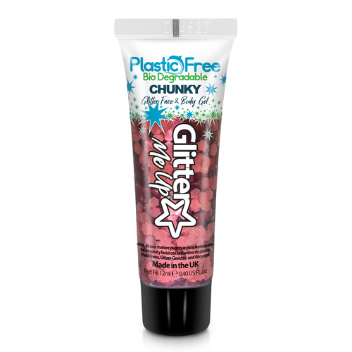 Plastic Free Chunky Glitter Gels - 12ml - Bio Degradable - Poppy