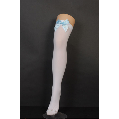 WHT/BL BOW STOCKINGS