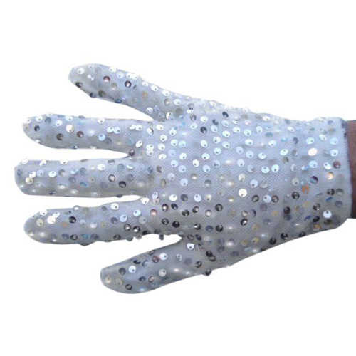 Gloves - Mj Silver Sequined Glove
