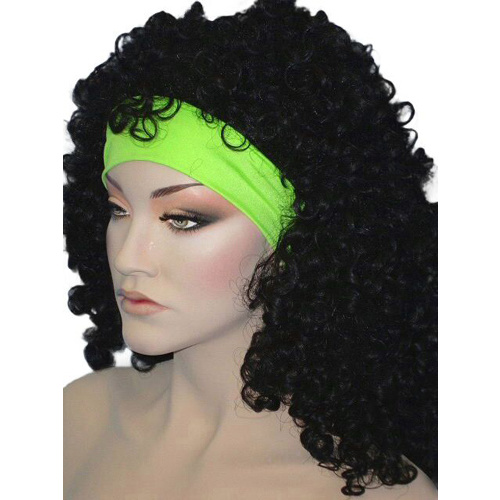 Headband - 80S Headband Lycra - Neon Green