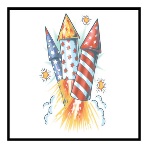 Rockets - Stars & Stripes - Temporary Tattoo