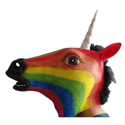 Latex Mask - Rainbow Unicorn