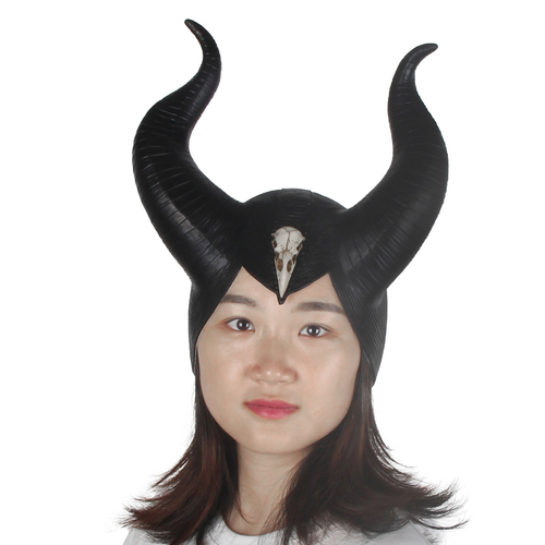 Latex Horns - Evil Fairy Queen w/ Raven Skull - Medium Size
